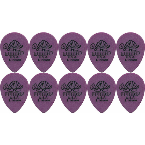 10 x Jim Dunlop Tortex Small Tear Drop 1.14MM Gauge Guitar Picks 423R