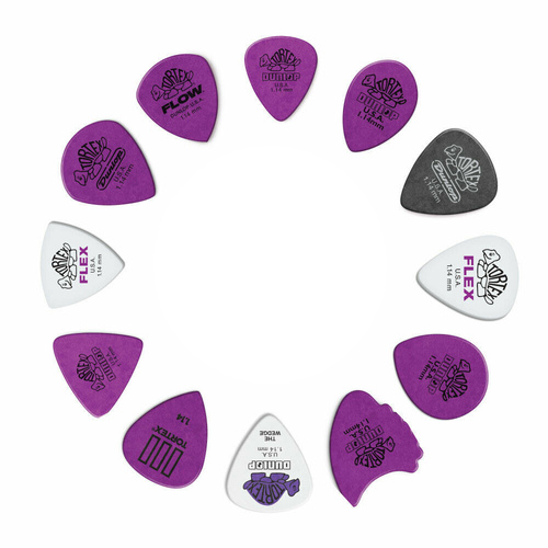12 x Jim Dunlop Tortex 1.14mm Variety Guitar Picks Standard Flex Wedge