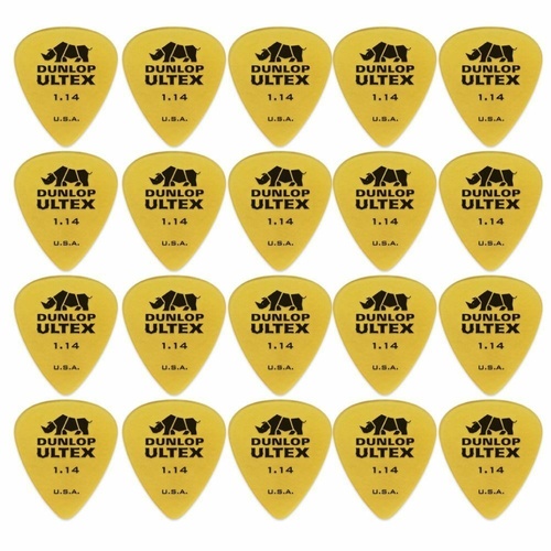 20 x Dunlop Ultex Standard 1.14MM Gauge Guitar Picks 421R Plectrums