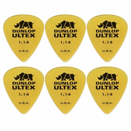 6 x Dunlop Ultex Standard 1.14MM Gauge Guitar Picks 421R Plectrums