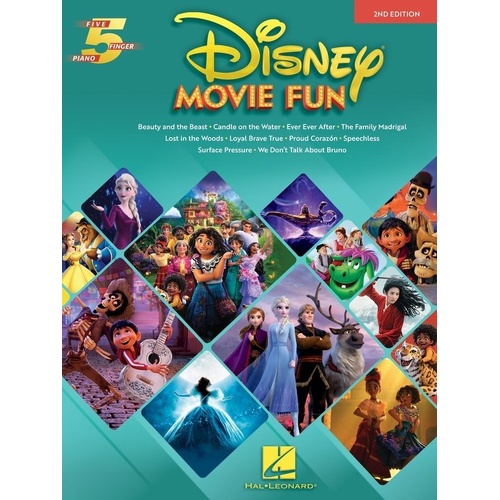 Disney Movie Fun 2nd Edition Five Finger Piano Songbook by Hal Leonard