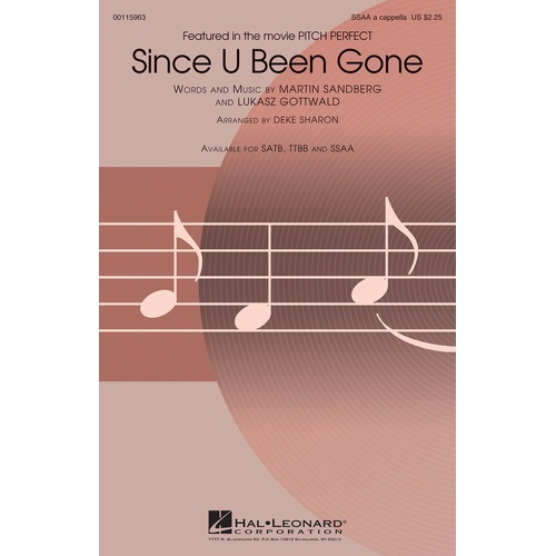 Since U Been Gone SSAA A Cappella (Octavo)