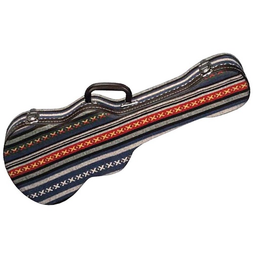 Eddy Finn Hippie Concert Ukulele Hard Case - Internal Length 65 cm, Lower Bout 22 cm, Upper Bout 17 cm, External Dimensions 69x12x28 cm