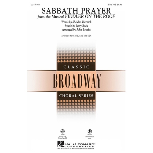 Sabbath Prayer (Fiddler On The Roof) SAB (Octavo)