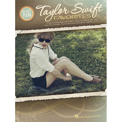 Taylor Swift Favorites Big Note Piano Songbook