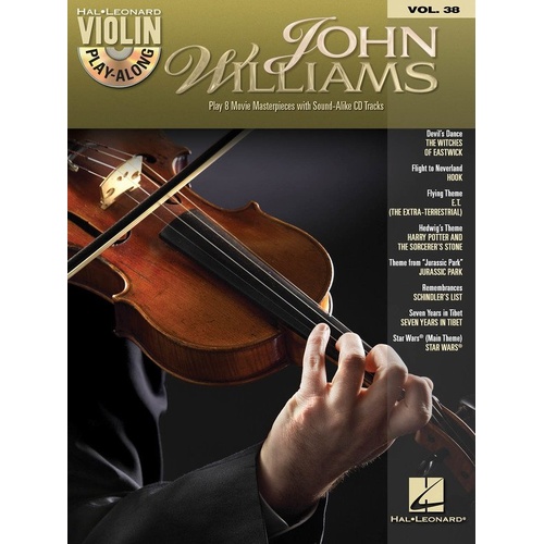 John Williams Violin Play-Along V38 BK/OLA - Hal Leonard Series, 16 Pages, Includes Audio Tracks for Popular Themes