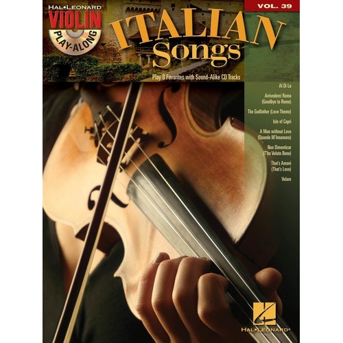 Italian Songs Violin Play-Along Book/CD V39