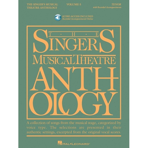 Singers Musical Theatre Anth V5 Tenor Book/Online Audio (Softcover Book/Online Audio)