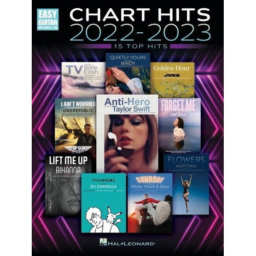 Chart Hits 2022-2023 Easy Guitar Notes & TAB Songbook