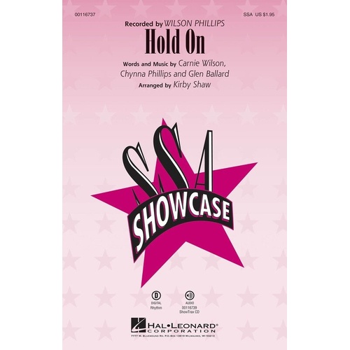 Hold On SSA Choral Score by Kirby Shaw