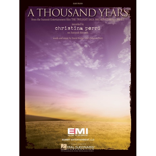 Thousand Years S/S Easy Piano (Softcover Book)