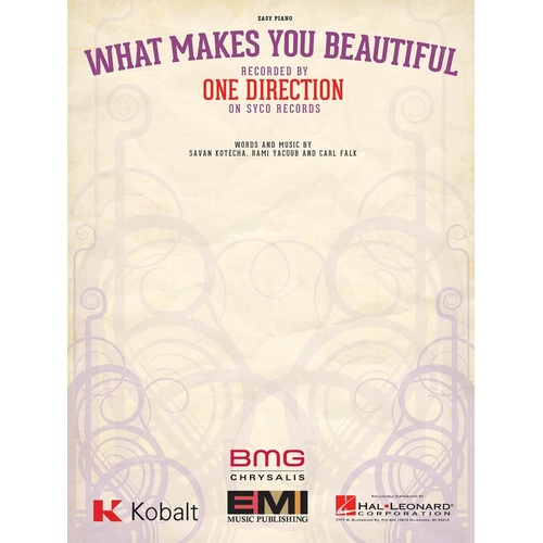 What Makes You Beautiful S/S Easy Piano (Softcover Book)