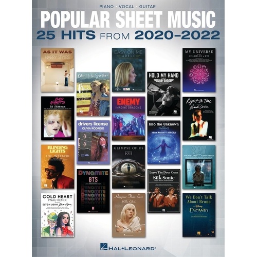Popular Sheet Music: 25 Hits from 2020-2022 for Piano, Vocal & Guitar