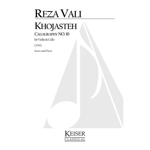 Vali - Khojasteh Calligraphy No 10 Violin/Cello (Pod) (Music Score/Parts)