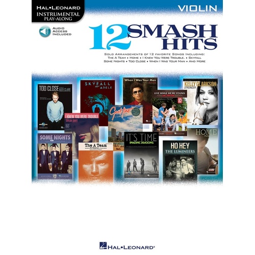 12 Smash Hits Book/CD Violin (Softcover Book/CD)