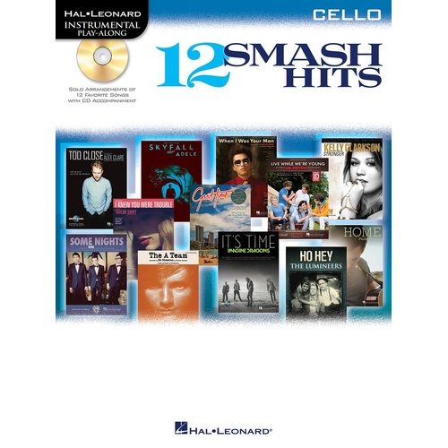 12 Smash Hits Book/CD Cello (Softcover Book/CD)