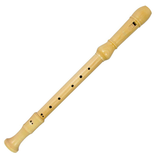 Meinel Maple Treble Recorder Model 351 - 3 Piece Natural Wood, Baroque Fingering, F Bottom Note, Includes Pouch and Tablature Chart, Made in Germany