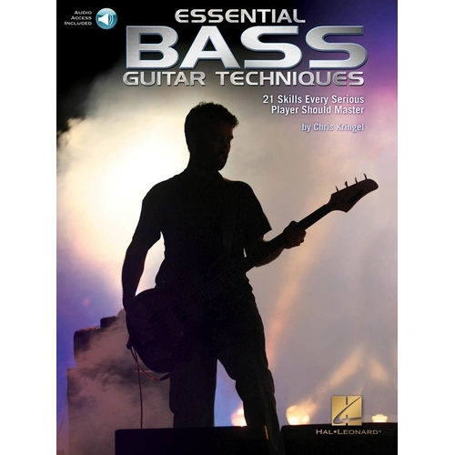 Essential Bass Guitar Techniques Book by Hal Leonard, 74 Pages, Guitar TAB, Includes 86 Audio Tracks