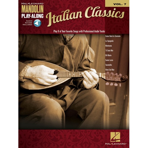 Italian Classics Mandolin Playalong V7 Book/Online Audio (Softcover Book/Online Audio)