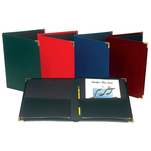 Choral Rehearsal Folder 9 x 12 with Gusset Pockets and Pencil Loop - Red
