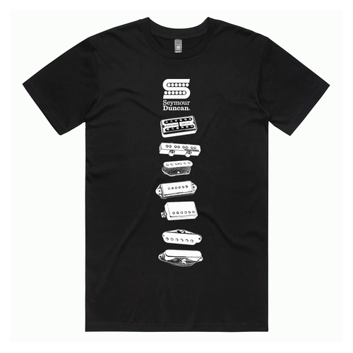 Seymour Duncan Logo Stacked Pickups T-Shirt Medium 100% Cotton