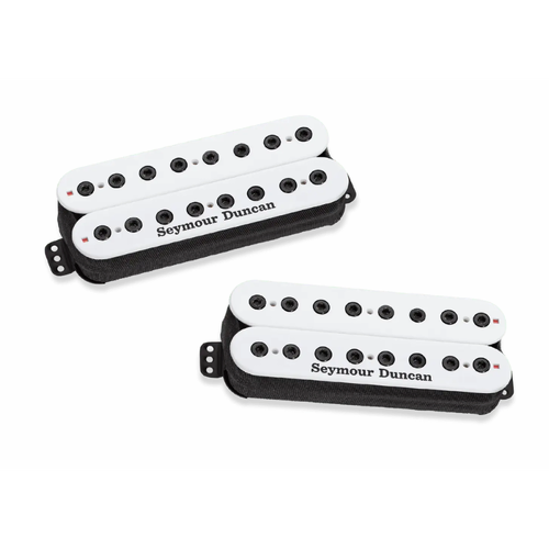 Scarlet Ceramic Magnet Pickup & Alnico 8 Scourge Pickup Set - 8 String, White