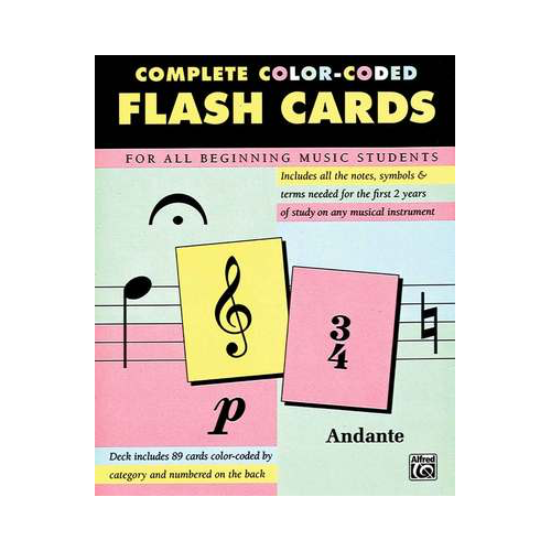 89 Color-Coded Musical Theory Flash Cards for Education Resources