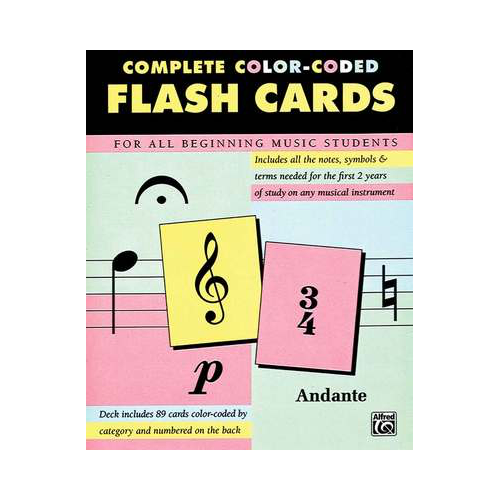 Color-Coded Flash Cards for Music Theory and Education - 89 Cards