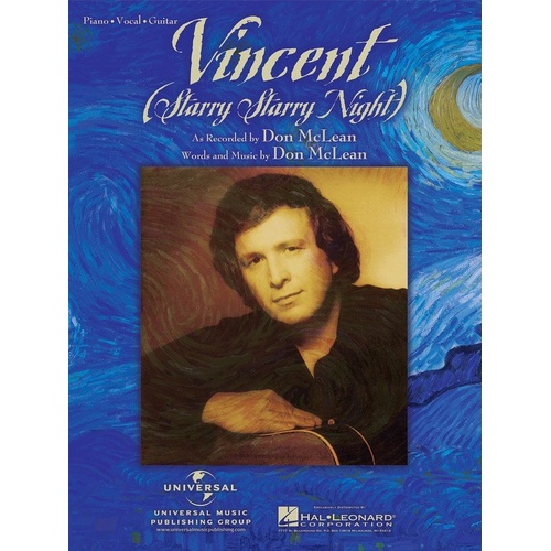 Vincent (Starry Starry Night) Sheet Music for Piano and Voice with Guitar Chords, 8 Pages, Hal Leonard