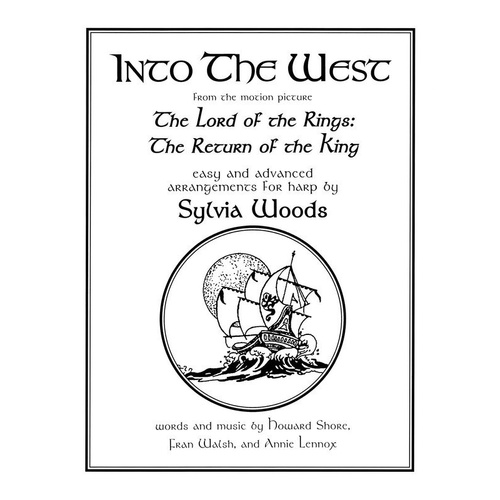 Into the West Harp Solo - Lord of the Rings Sheet Music, 12 Pages, Easy & Intermediate Arrangements, Hal Leonard
