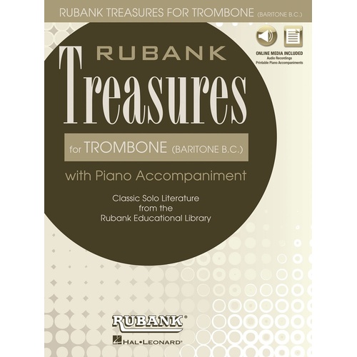 Rubank Treasures For Trombone (Baritone Bc) Book/Online Media (Softcover Book/Online Media)