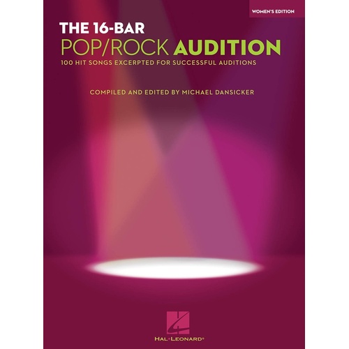 16 Bar Pop Rock Audition Womens Edition (Softcover Book)