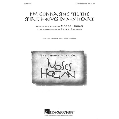Im Gonna Sing Til The Spirit Moves TTBB (Octavo)