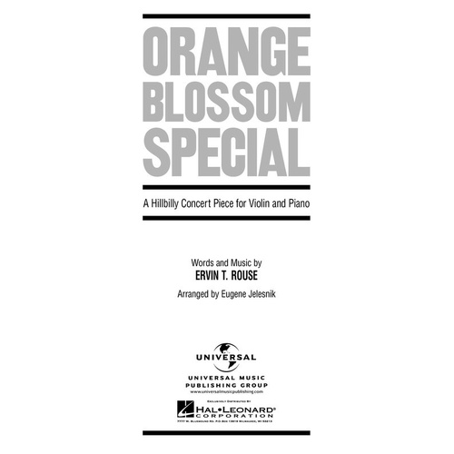 Orange Blossom Special Violin and Piano (Softcover Book)