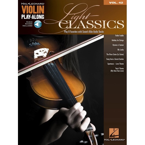 Light Classics Violin Play Along W/ Online Audio V42 (Softcover Book/Online Audio)