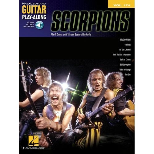 Scorpions Guitar Play-Along V174 BK/OLA - Includes Audio Tracks and Guitar TAB, 88 Pages, Hal Leonard Series