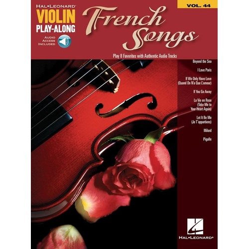 French Songs Violin Play-Along V44 Book with Audio Access