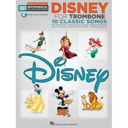 Disney for Trombone Easy Instrumental Playalong Book with Audio Tracks