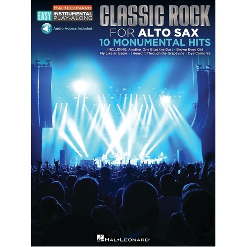 Classic Rock Alto Sax Easy Instrumental Play Along (Softcover Book/Online Audio)