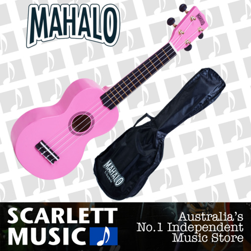 MAHALO Pink Soprano Uke Ukulele MR1-PK - w/FREE Gigbag.