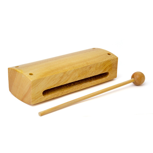 Hand Carved Woodblock with Beater - Large Tone Block