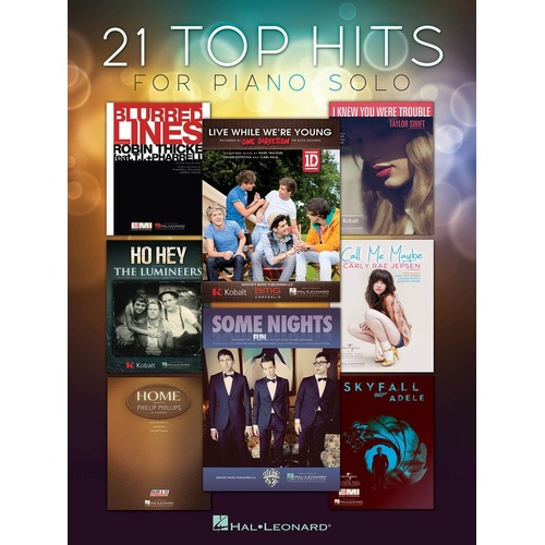21 Top Hits For Piano Solo (Softcover Book)