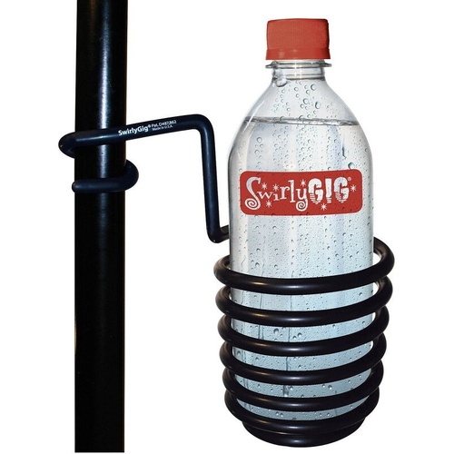 SwirlyGig II Black Drink Holder for Music Stands and Lawn Chairs