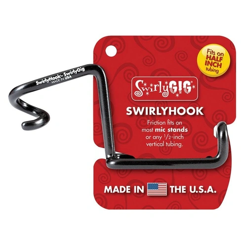 SwirlyHook 1/2 Inch Accessory Holder for Mic Stands and Vertical Tubing
