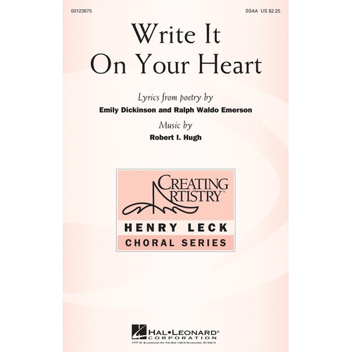 Write It On Your Heart SSAA (Octavo)