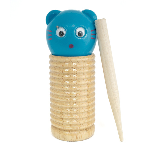 Wooden Guiro/Shaker with Movable Eyes