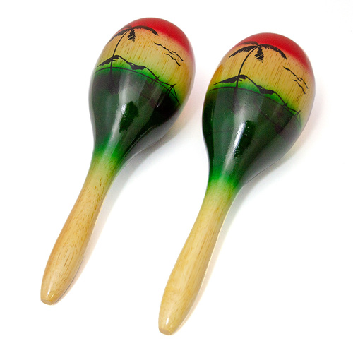 Wooden Tropical Maraca Set - 80mm Width, 260mm Length