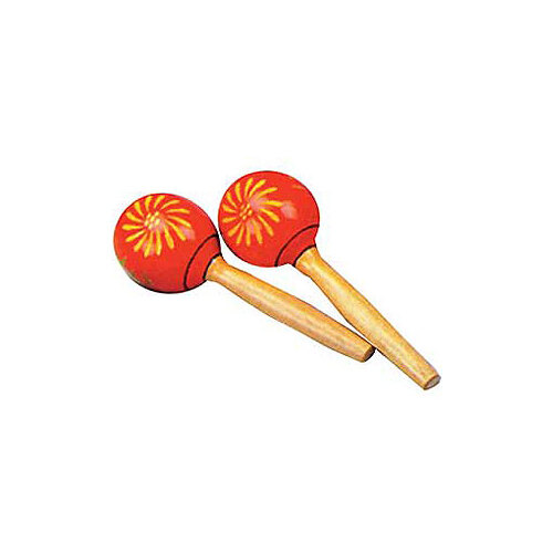 Maraca Set-Wooden Ball-Red Pattern 85mm width