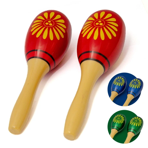 Professional Quality Assorted Patterned Plastic Maracas Set