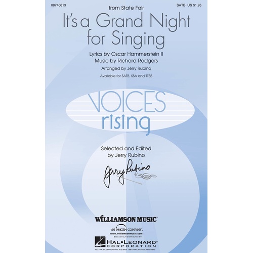 Its A Grand Night For Singing TTBB (Octavo)